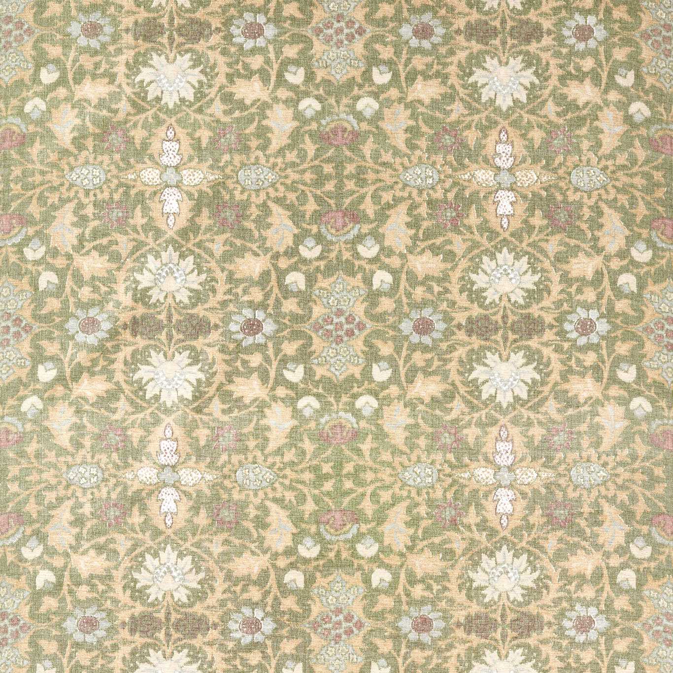 MORRIS & CO Wilton Warp Print Fabric Classic Floral Forest - MHCB237673