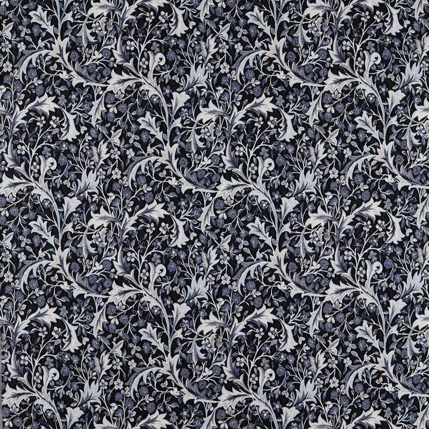 MORRIS & CO Clover & Vine Weave Fabric Classic Floral Indigo - MHCB237678