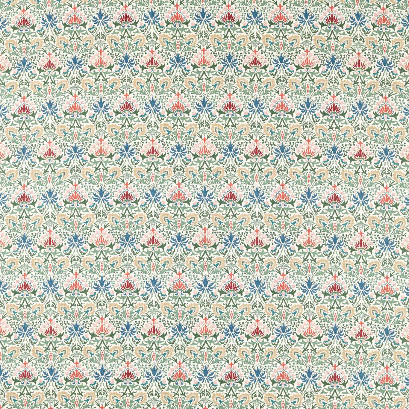 MORRIS & CO Meda Iris Fabric Classic Floral Rose,Thyme - MHTF227366