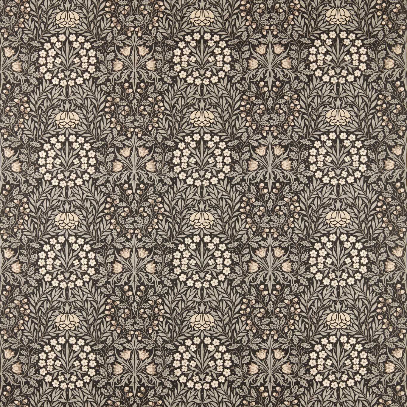 MORRIS & CO Daisy & Oak Fabric Classic Floral Ink,Graphite - MHTF227369