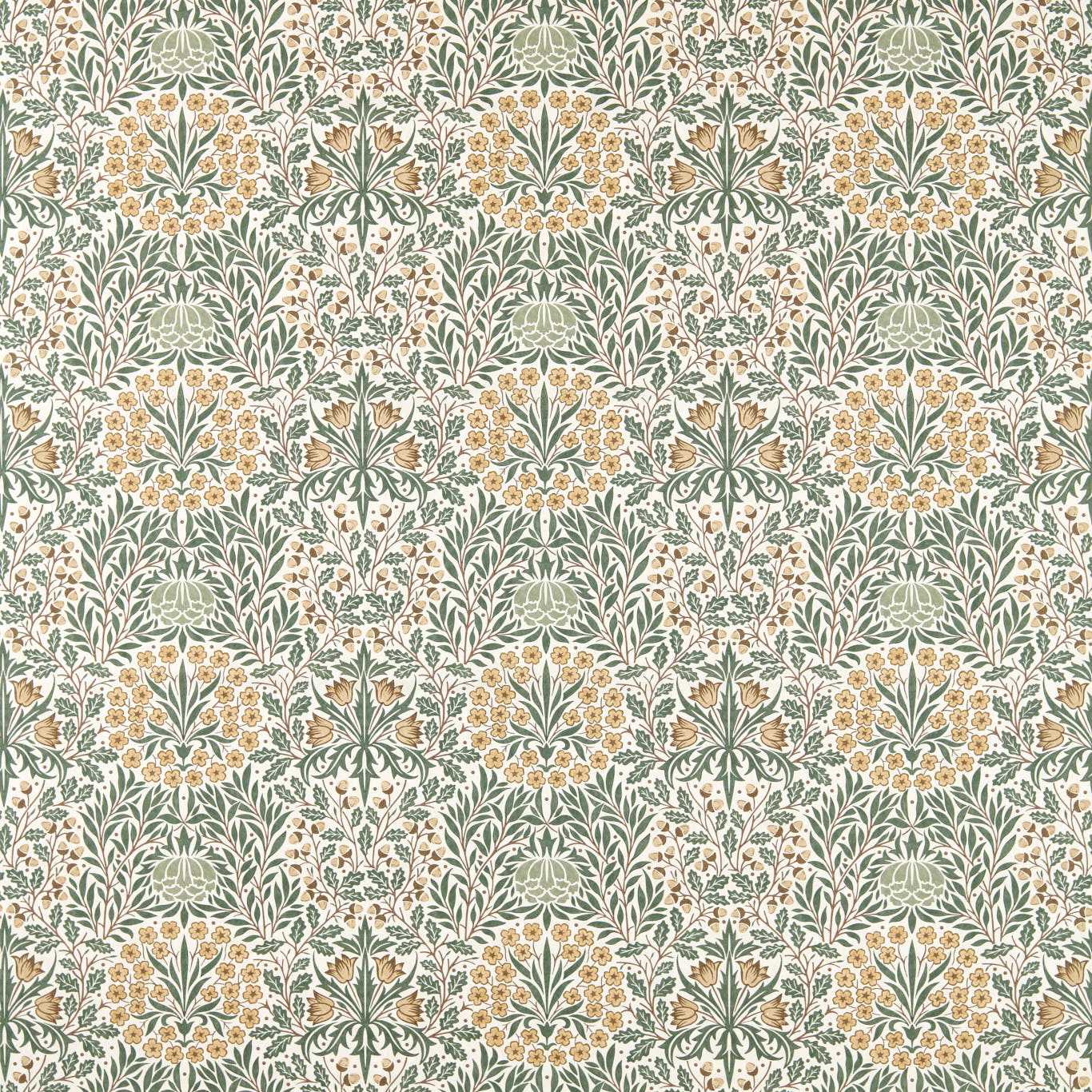 MORRIS & CO Daisy & Oak Fabric Classic Floral Thyme,Weld - MHTF227370