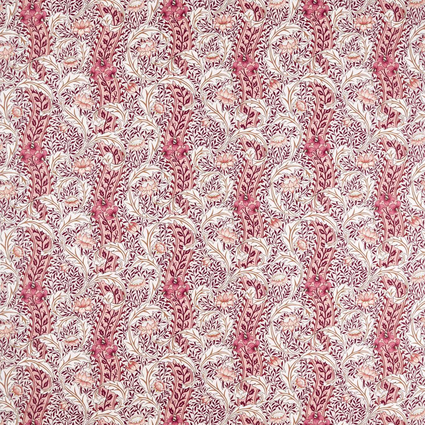 MORRIS & CO Wild Tulip & Vine Fabric Classic Floral Linen,Plum - MHTF227377