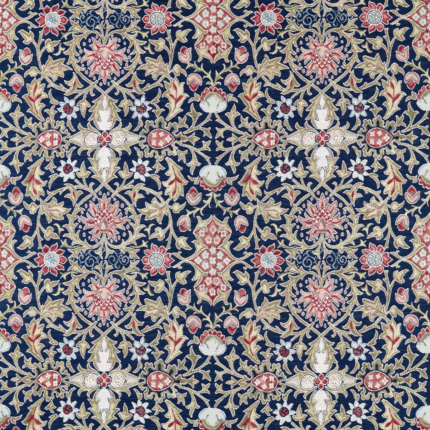 MORRIS & CO Wilton Weave Fabric Classic Floral Indigo - MHTF237652