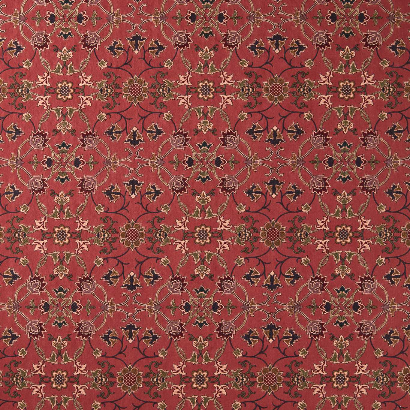 MORRIS & CO Persian Scroll Embroidery Fabric Classic Floral Plum - MHTF237659