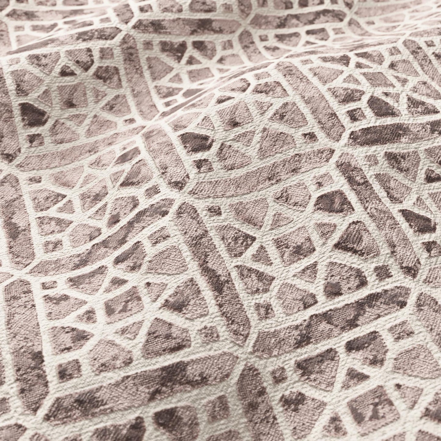 JF Fabrics MIDWAY 50 Fabric Geometric, Transitional, Contemporary Purple, Mauve, Taupe Velvet - 8999250 J9181