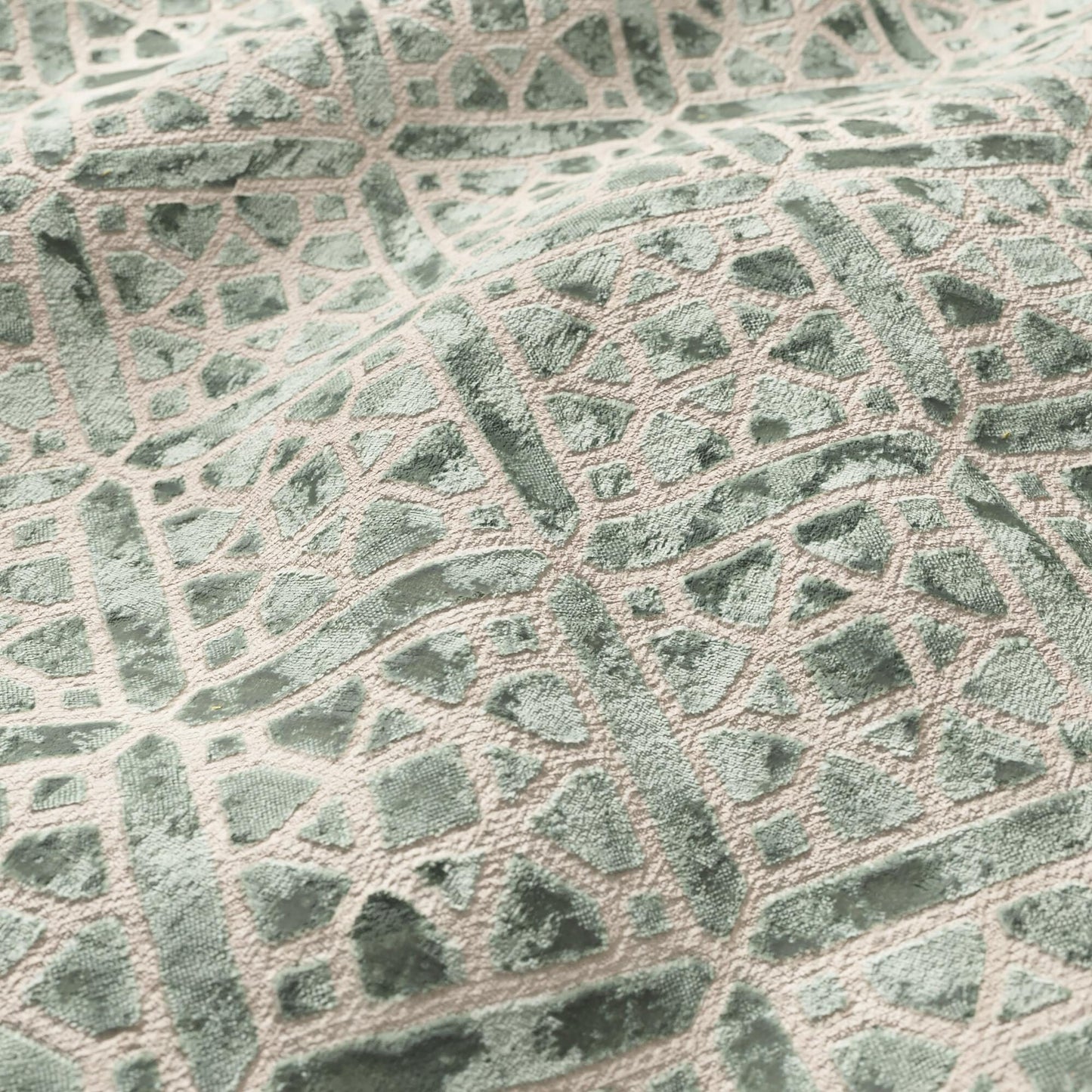 JF Fabrics MIDWAY 63 Fabric Geometric, Transitional, Contemporary Green, Teal Velvet - 8999263 J9181