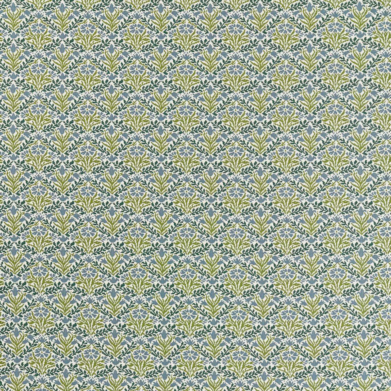 MORRIS & CO Bellflowers Weave Fabric Contemporary, Floral Sky Blue,Forest - MIND237559