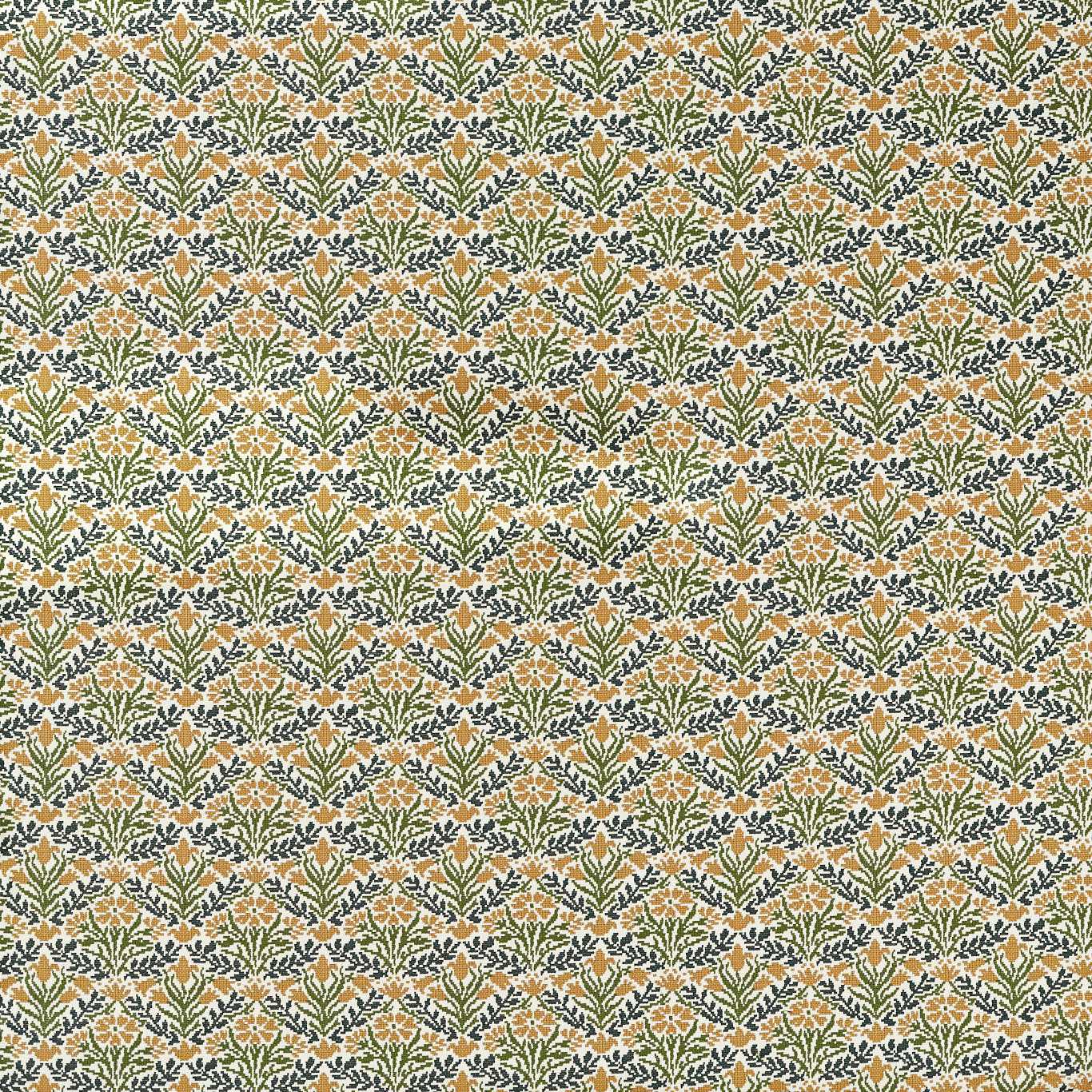 MORRIS & CO Bellflowers Weave Fabric Contemporary, Floral Moss,Wheat - MIND237560