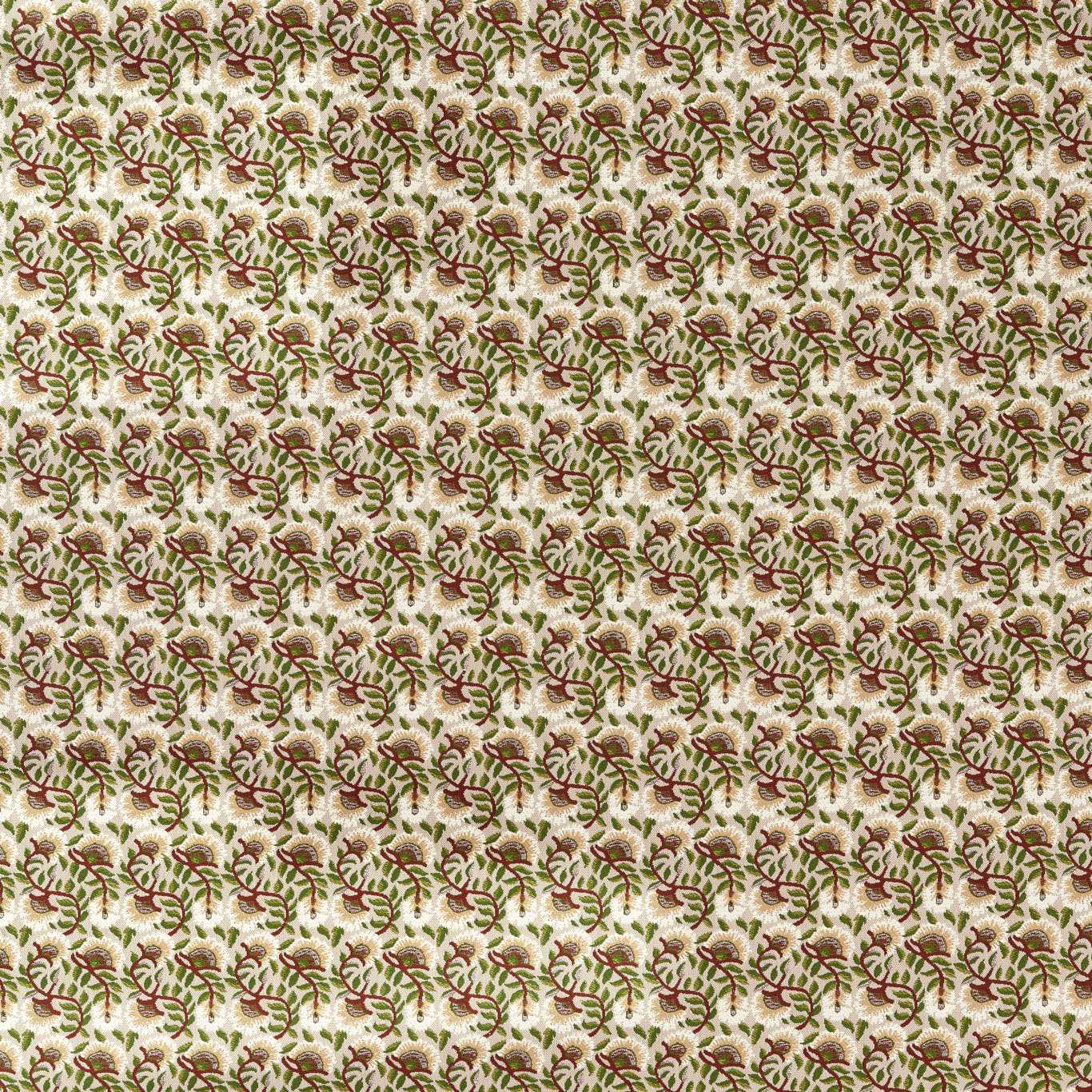 MORRIS & CO Wardle Weave Fabric Contemporary, Floral Madder,Forest - MIND237567