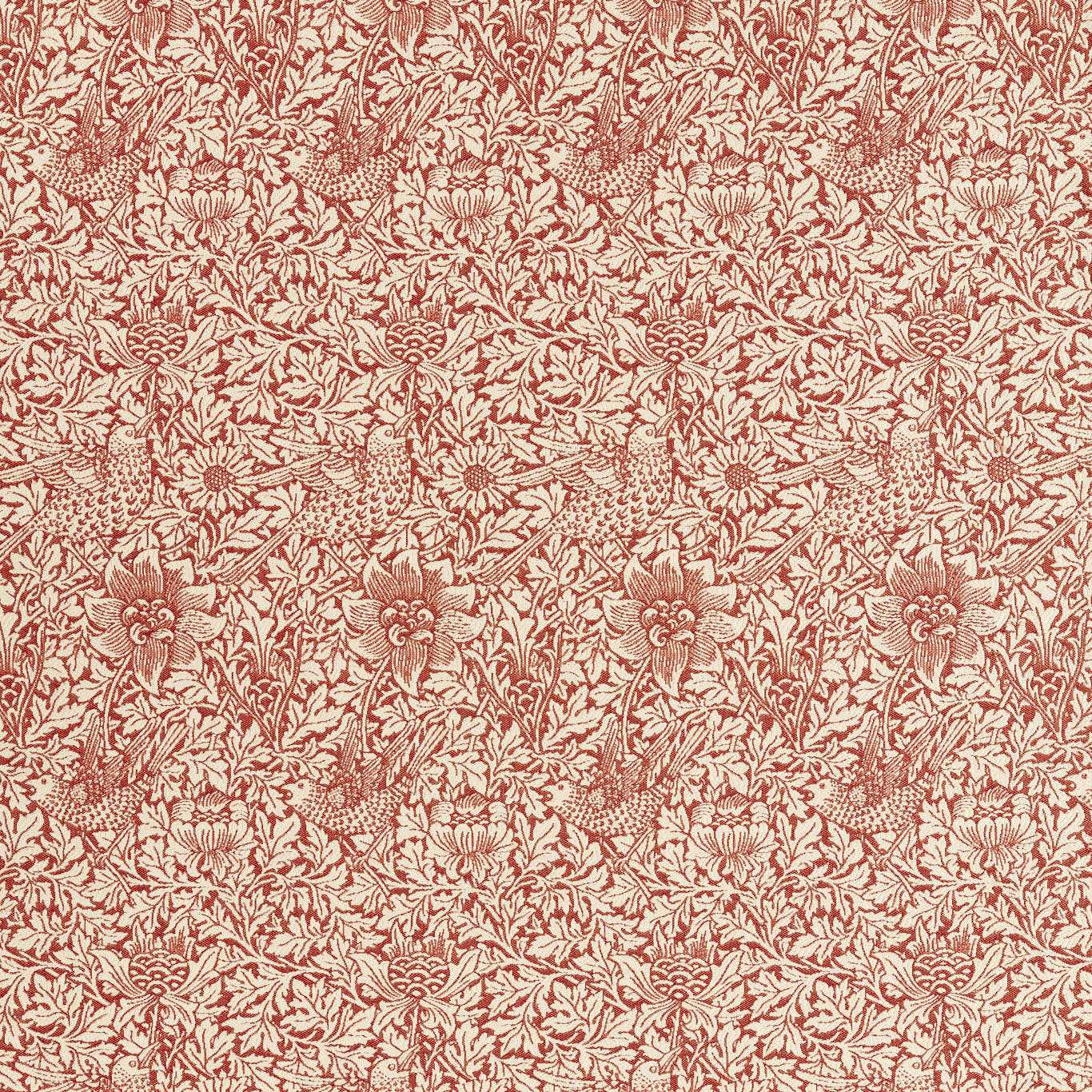 MORRIS & CO Bird & Anemone Weave Fabric Birds Rose - MIND237580