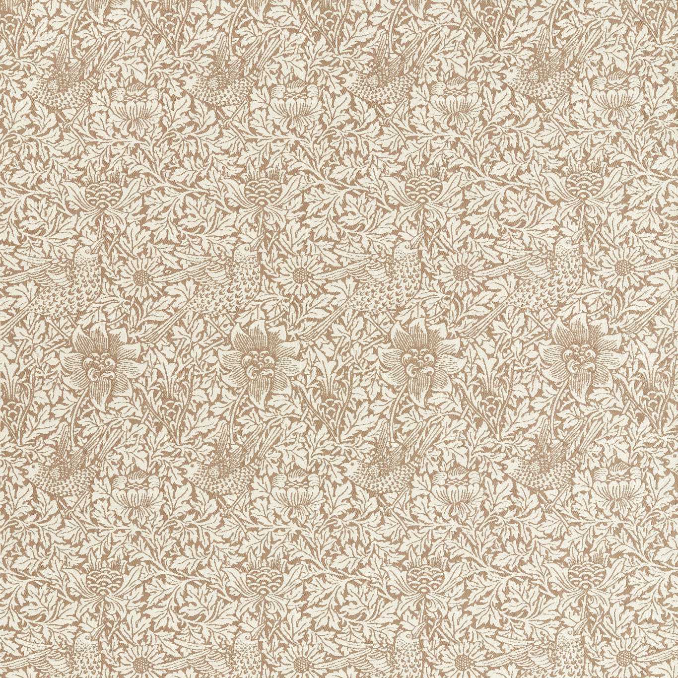 MORRIS & CO Bird & Anemone Weave Fabric Birds Linen - MIND237582