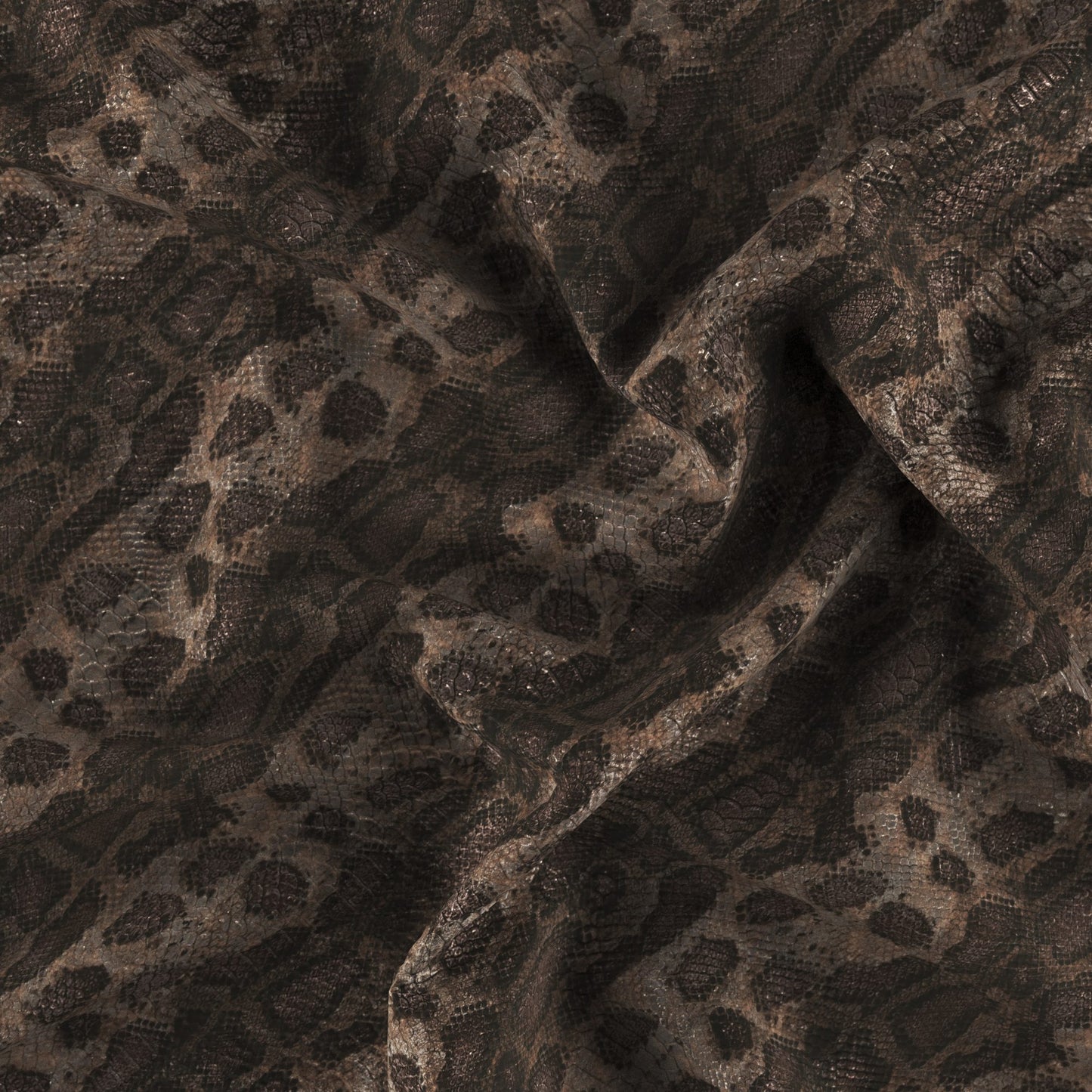 JF Fabrics MINERVA 36 Fabric Animal, Metallic, Texture Brown, Taupe, Natural Vinyl, Vegan Leather - 8935336 J9011