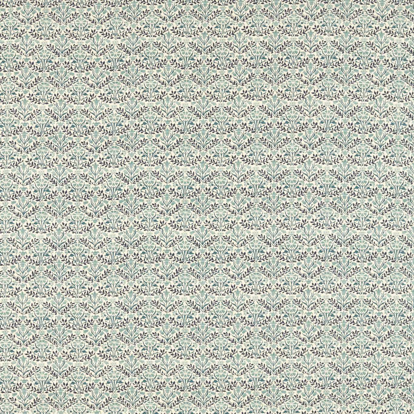 MORRIS & CO Bellflowers Fabric Contemporary, Floral Indigo,Seagreen - MLIF227253