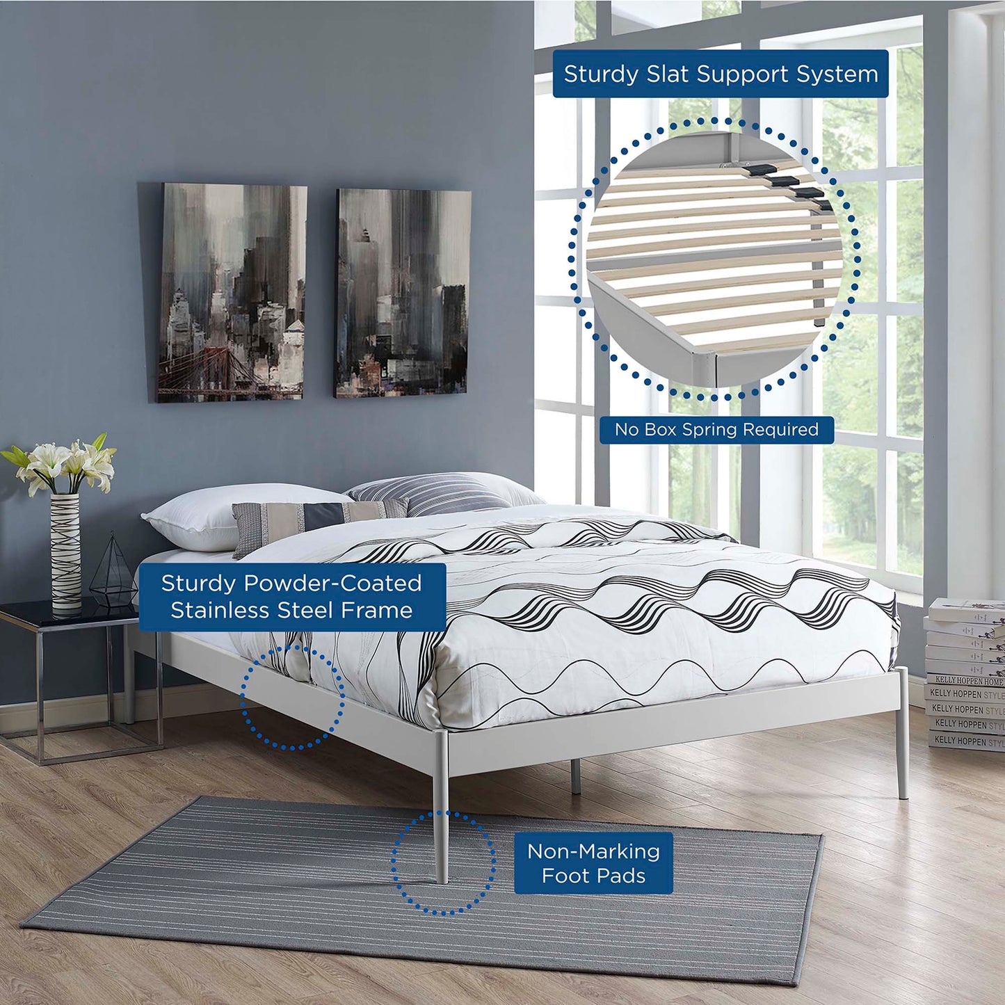 Modway Outlet Elsie Queen Bed Frame by Modway Bedroom Furniture Gray - MOD-5474-GRY