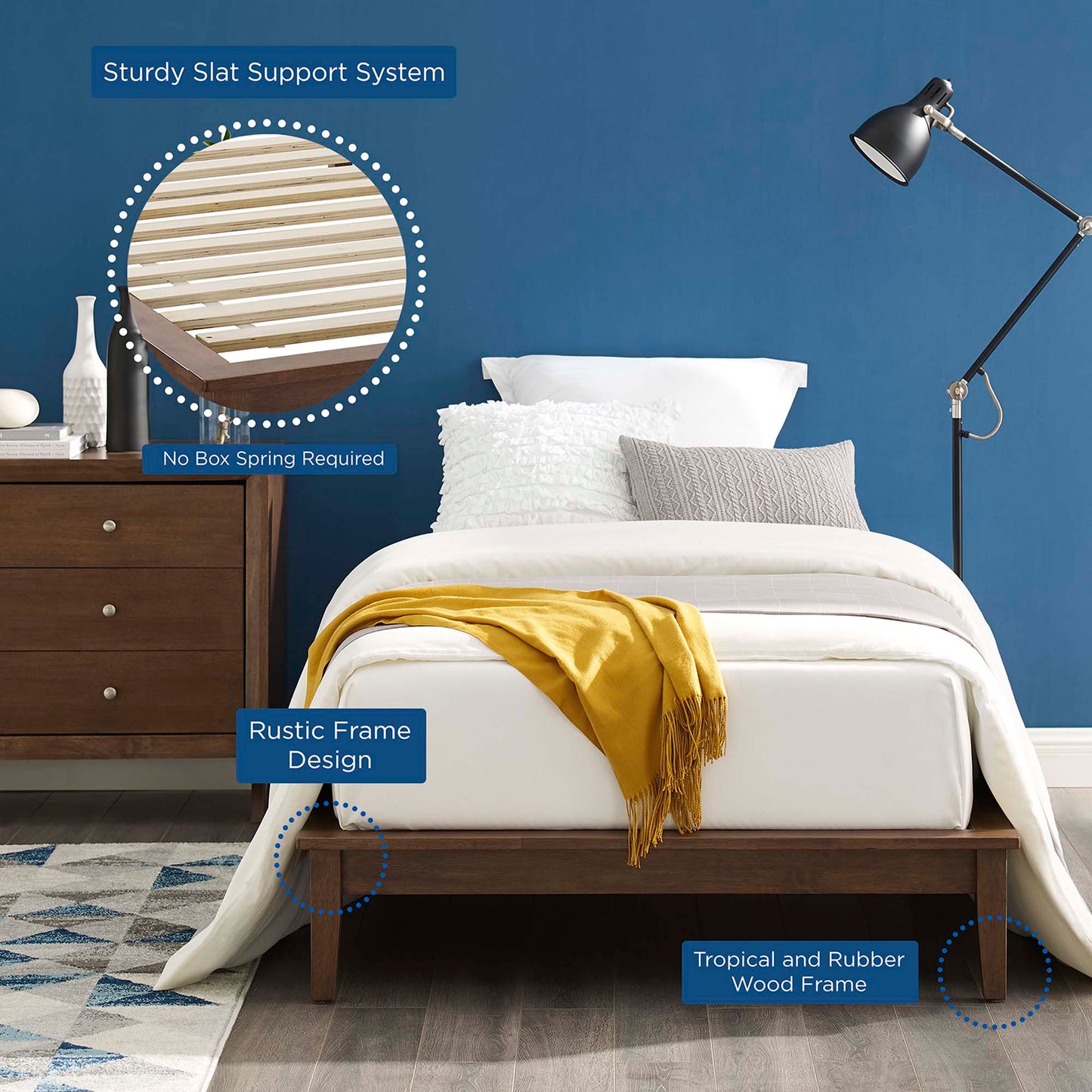 Modway Outlet Lodge Wood Twin Platform Bed Frame by Modway Bedroom Furniture Cappuccino - MOD-6053-CAP