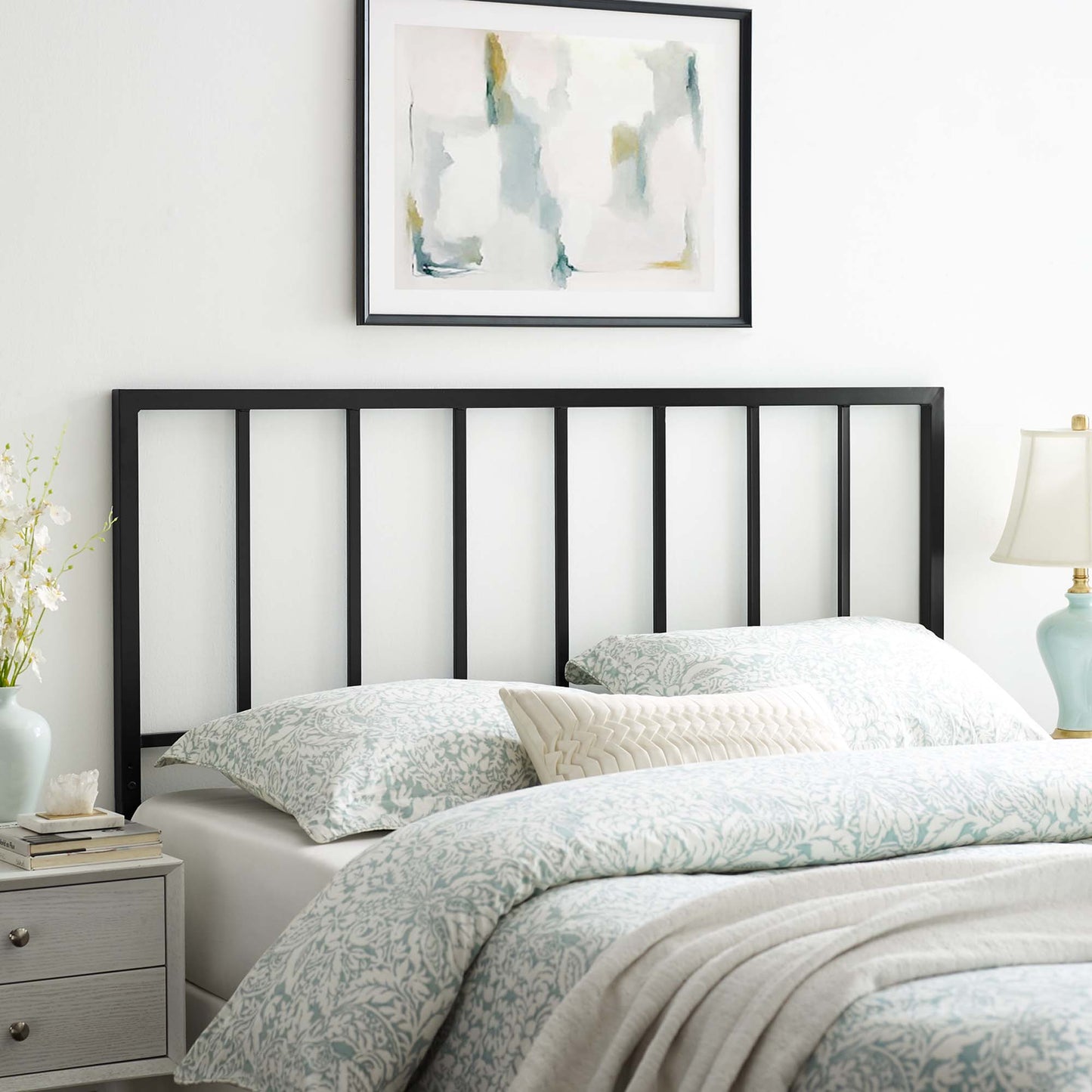 Modway - Tatum Metal Full Headboard by Modway Bedroom Headboards Black - MOD-6169-BLK