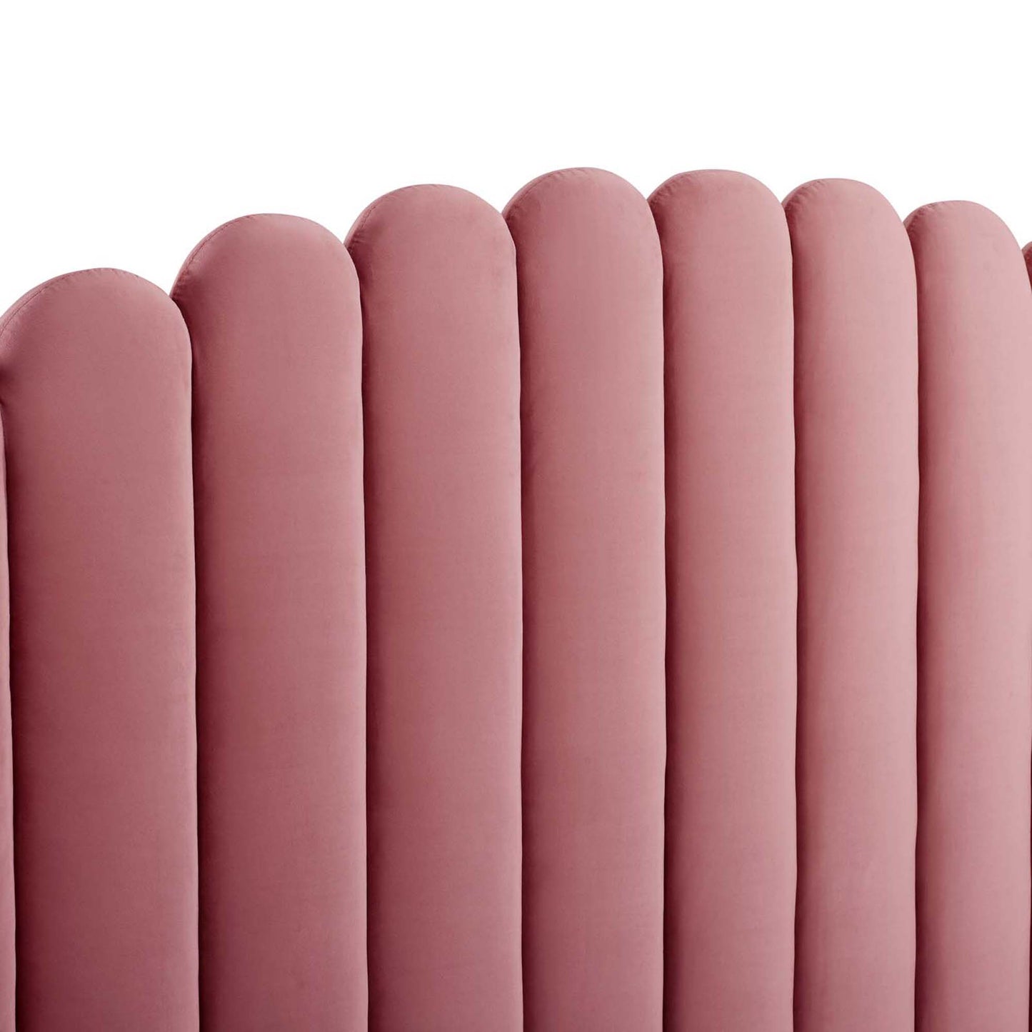 Modway Outlet Lana Performance Velvet Queen Wingback Platform Bed by Modway Bedroom Furniture Dusty Rose - MOD-6282-DUS