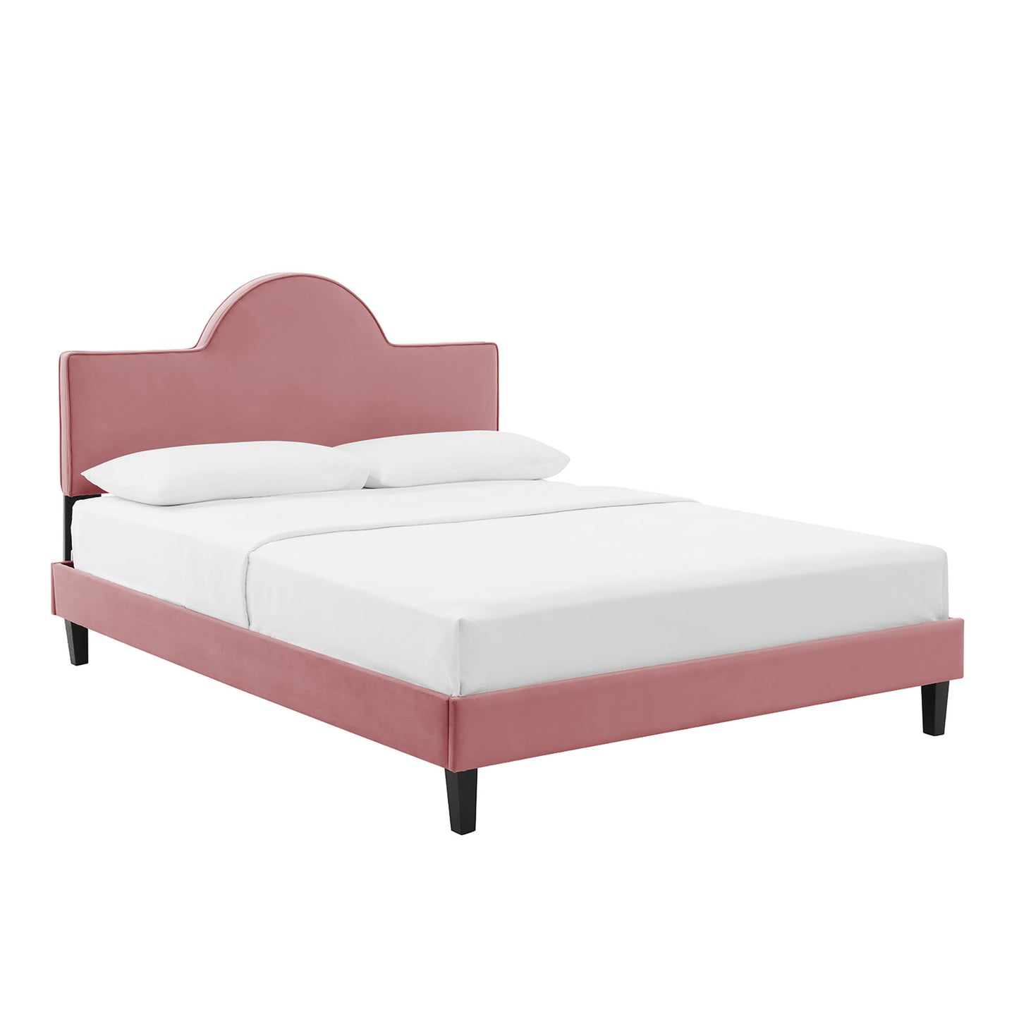 Modway Outlet Soleil Performance Velvet Queen Bed by Modway Bedroom Furniture Dusty Rose - MOD-6518-DUS