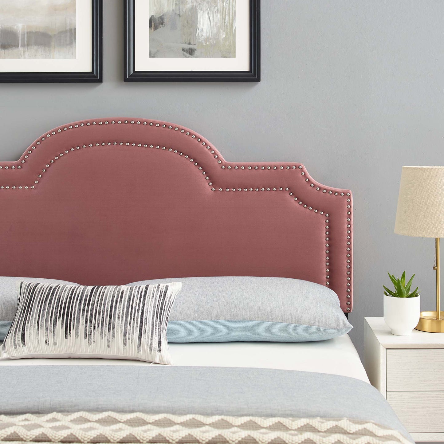 Modway Outlet Belinda Performance Velvet King/California King Headboard by Modway Bedroom Furniture Dusty Rose - MOD-6570-DUS