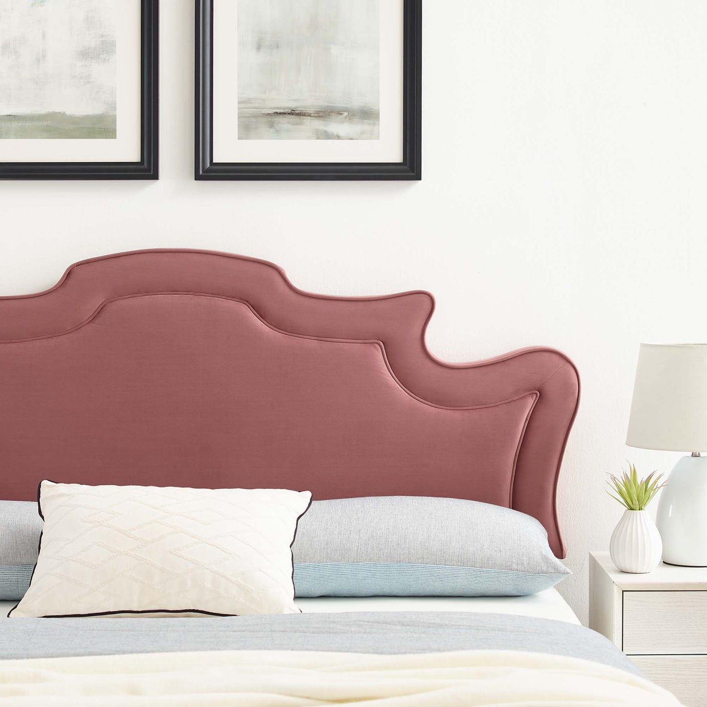 Modway Outlet Evangeline Performance Velvet King/California King Headboard by Modway Bedroom Furniture Dusty Rose - MOD-6573-DUS