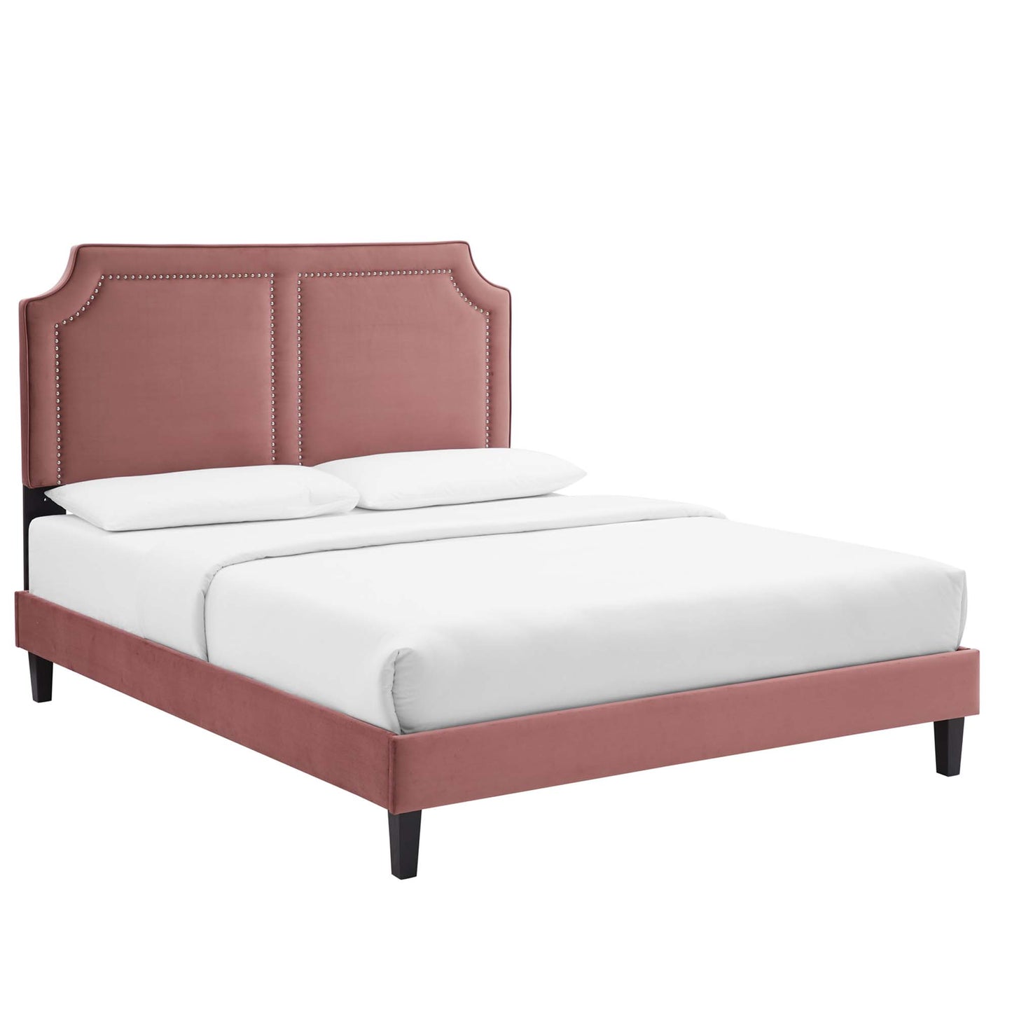 Modway Outlet Novi Performance Velvet King Bed by Modway Bedroom Furniture Dusty Rose - MOD-6843-DUS