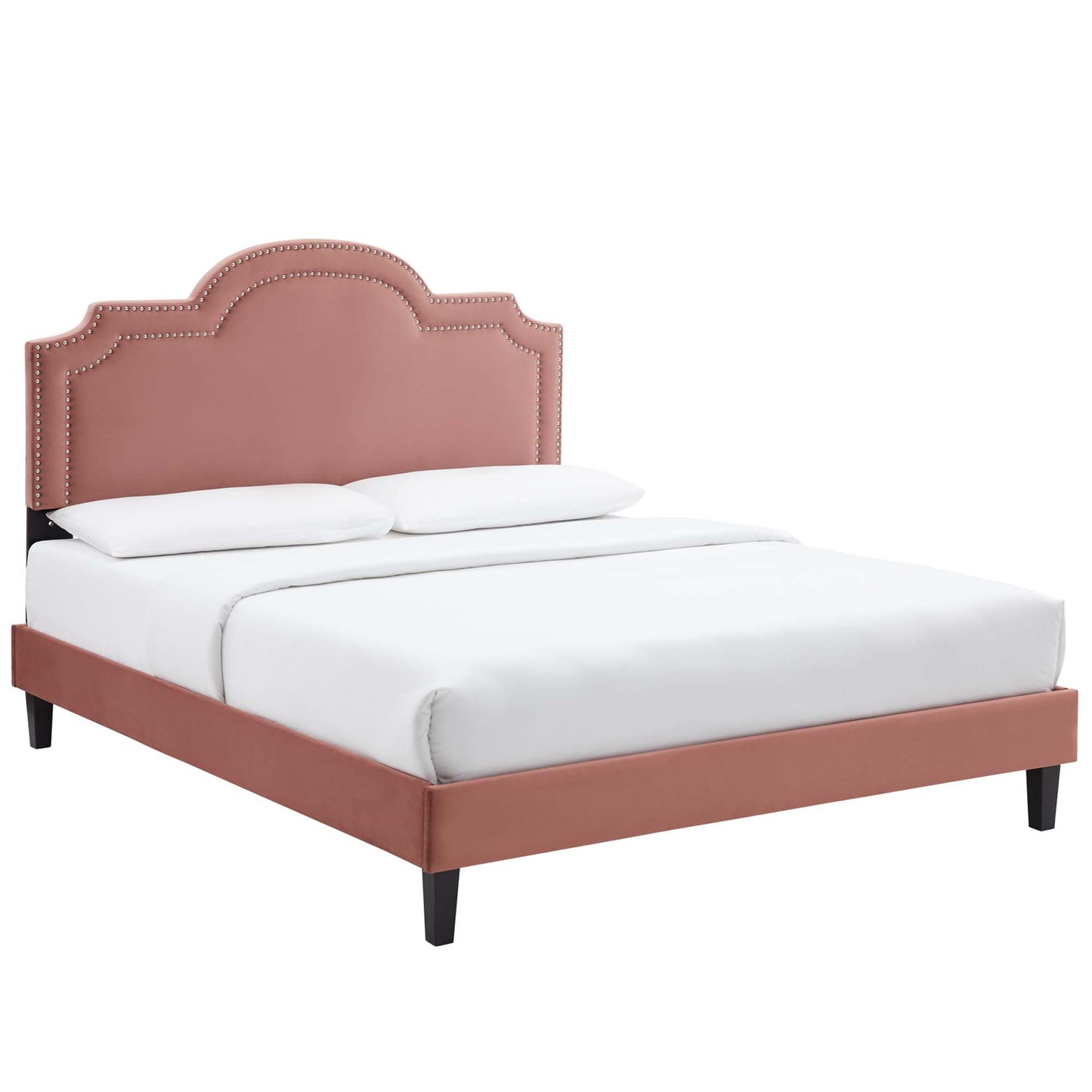 Modway Outlet Aviana Performance Velvet King Bed by Modway Bedroom Furniture Dusty Rose - MOD-6844-DUS