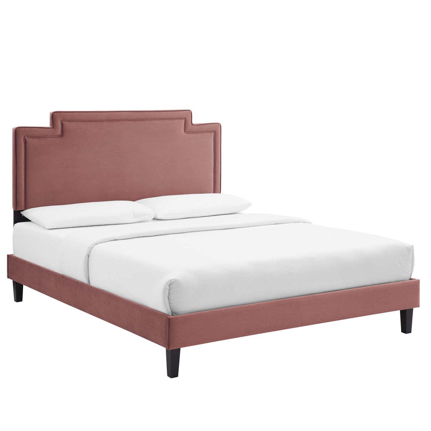 Modway Outlet Liva Performance Velvet King Bed by Modway Bedroom Furniture Dusty Rose - MOD-6846-DUS