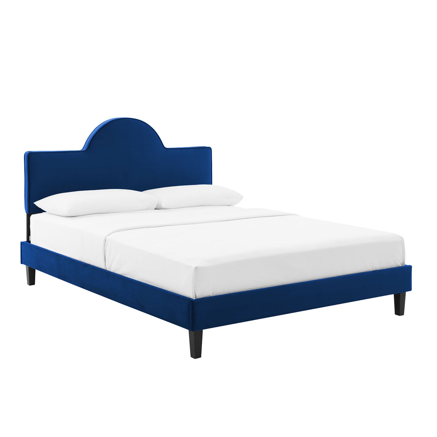 Modway Outlet Soleil Performance Velvet King Bed by Modway Bedroom Furniture Navy - MOD-7035-NAV