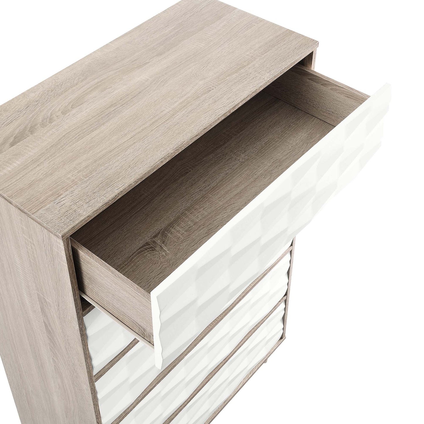 Modway Outlet Vespera 5-Drawer Chest by Modway Bedroom Furniture Oak White - MOD-7082-OAK-WHI