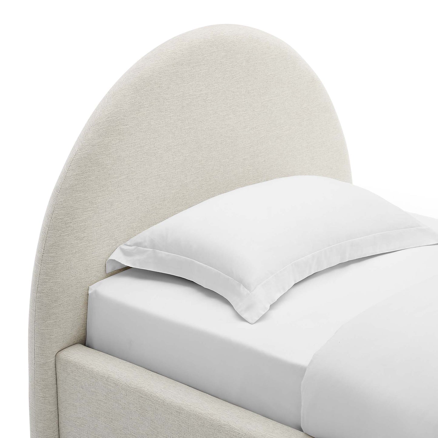 Modway - Resort Upholstered Fabric Arched Round Twin Platform Bed by Modway Bedroom Beds White - MOD-7128-HEI