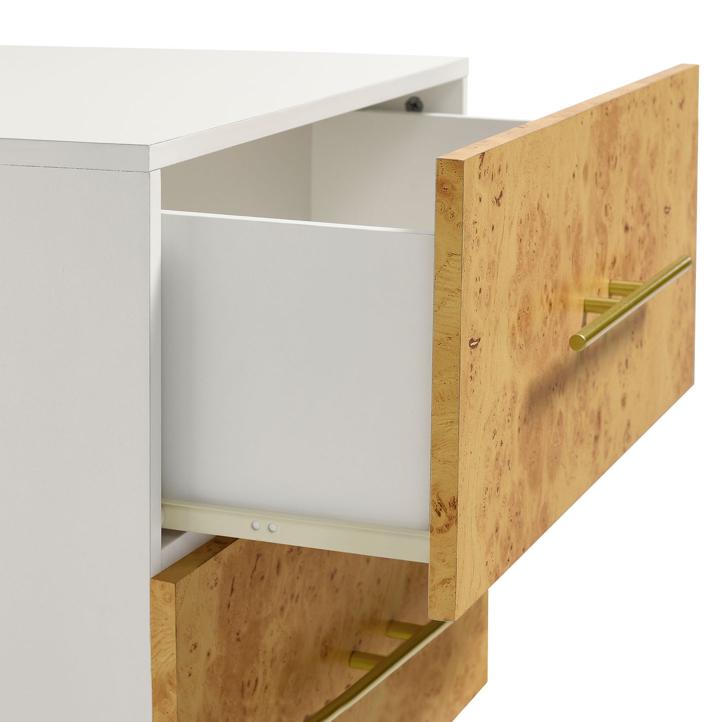 Modway - Abel 2-Drawer Burl Wood Nightstand by Modway Bedroom Case Goods Brown - MOD-7159-WHI-BUR