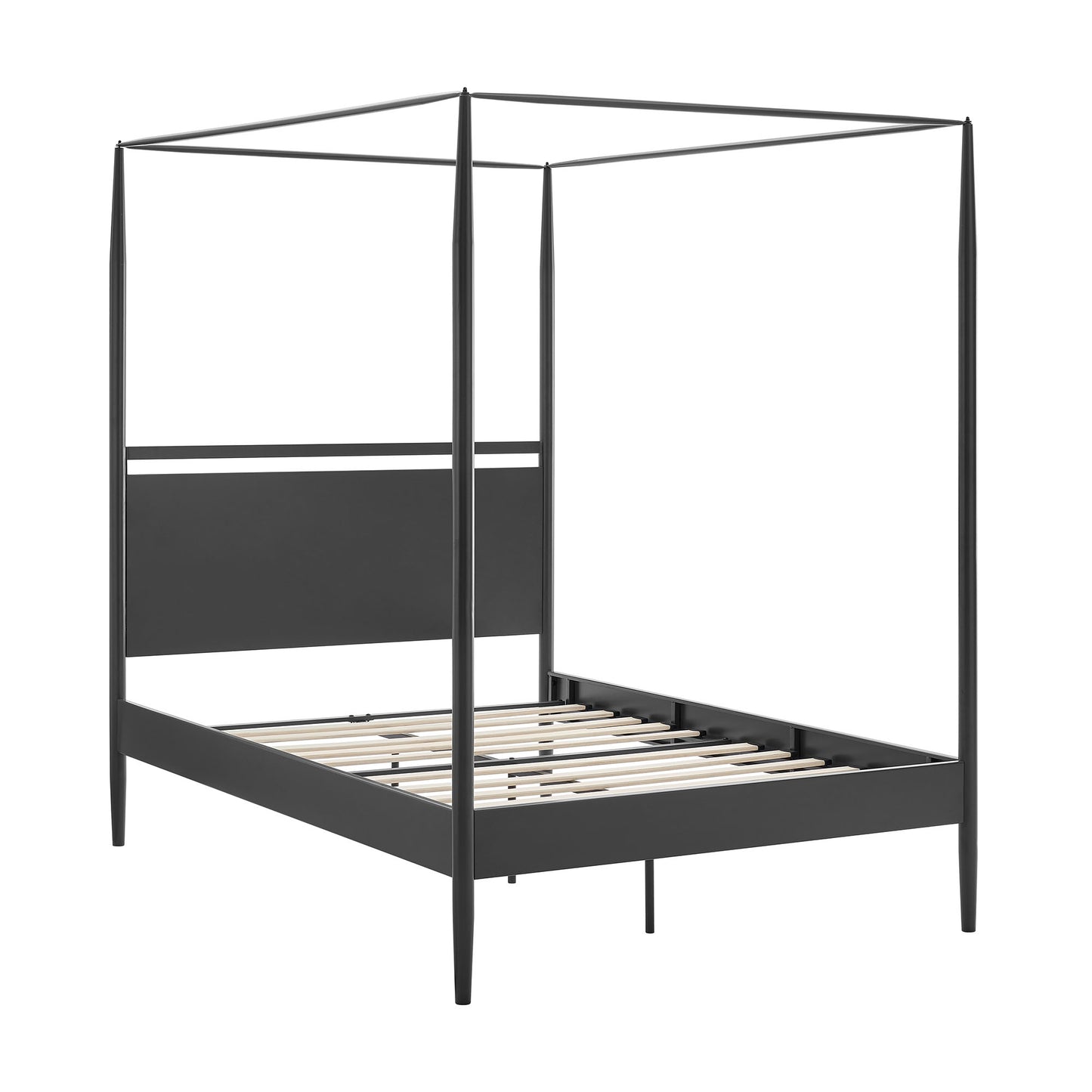 Modway - Marlowe 4-Poster Canopy Metal Full Platform Bed by Modway Bedroom Beds Black - MOD-7222-CHA-NPT