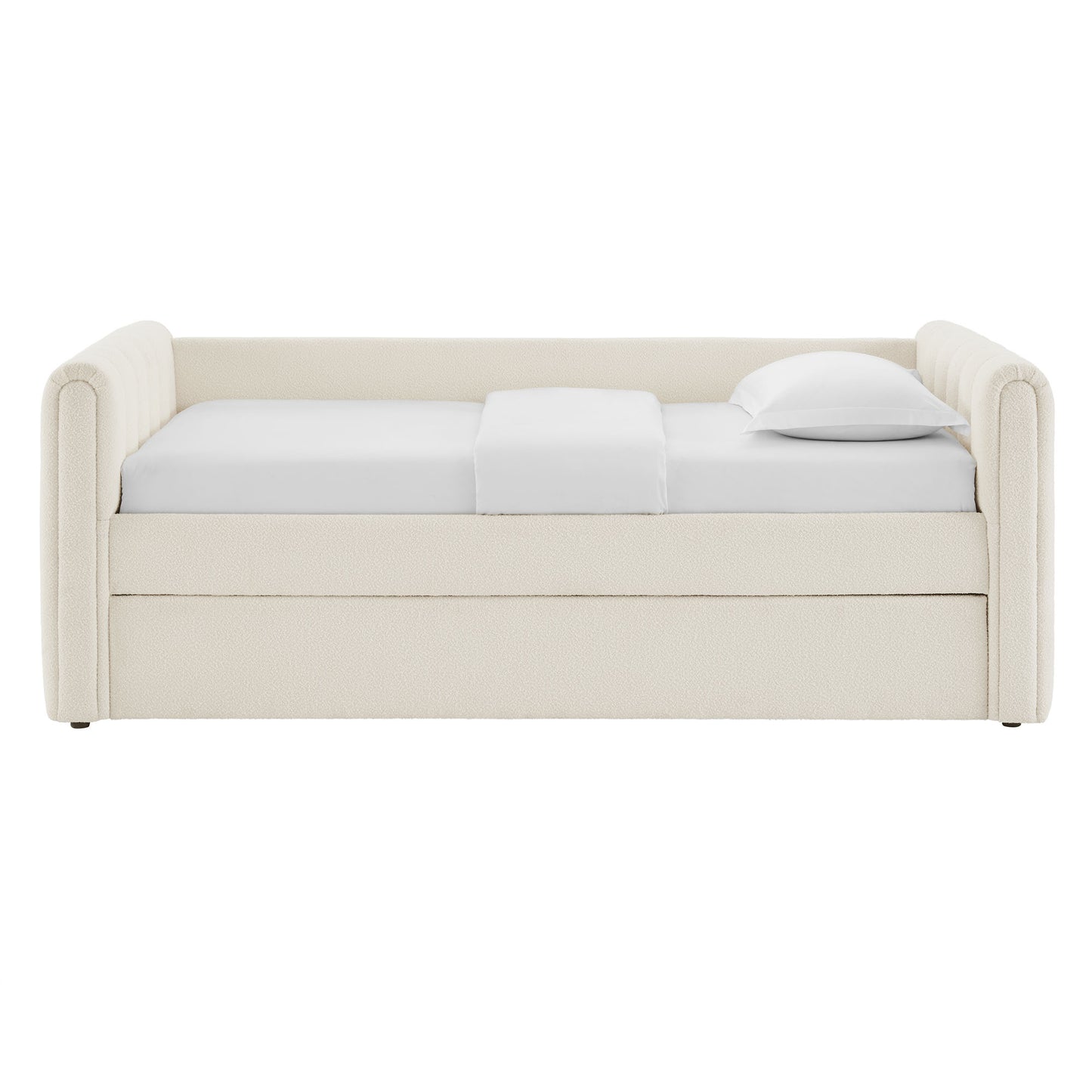 Modway - Veyla Channel Tufted Boucle Twin Daybed With Trundle by Modway Bedroom Beds Cloud - MOD-7235-CLO