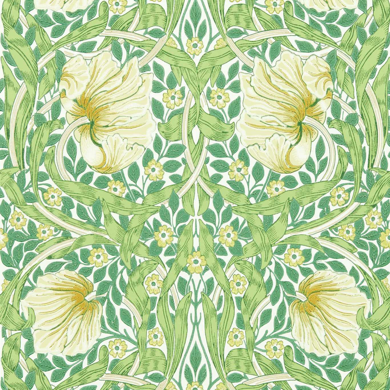 MORRIS & CO Pimpernel Wallpaper Leaves , Trees Weld,Leaf Green Surface- Printed Wallpaper - MSIM217063