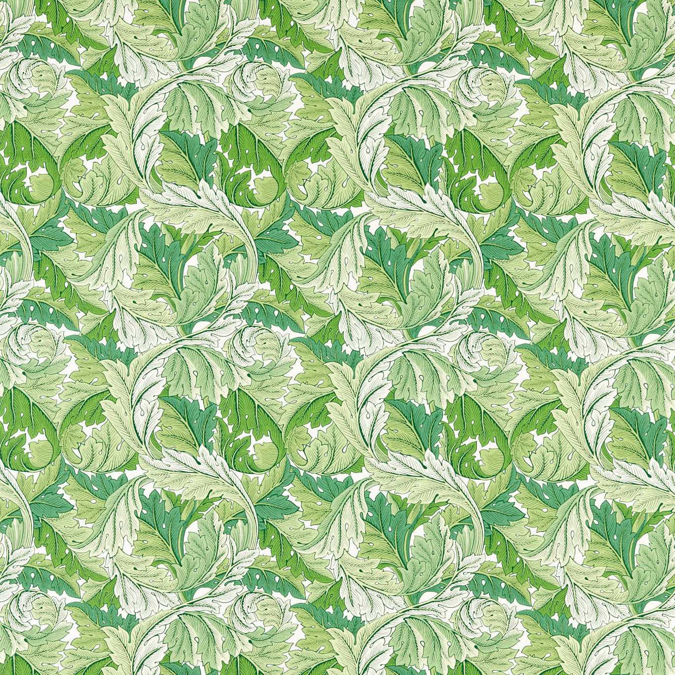 MORRIS & CO Acanthus Fabric Leaves , Trees Leaf Green - MSIM226896