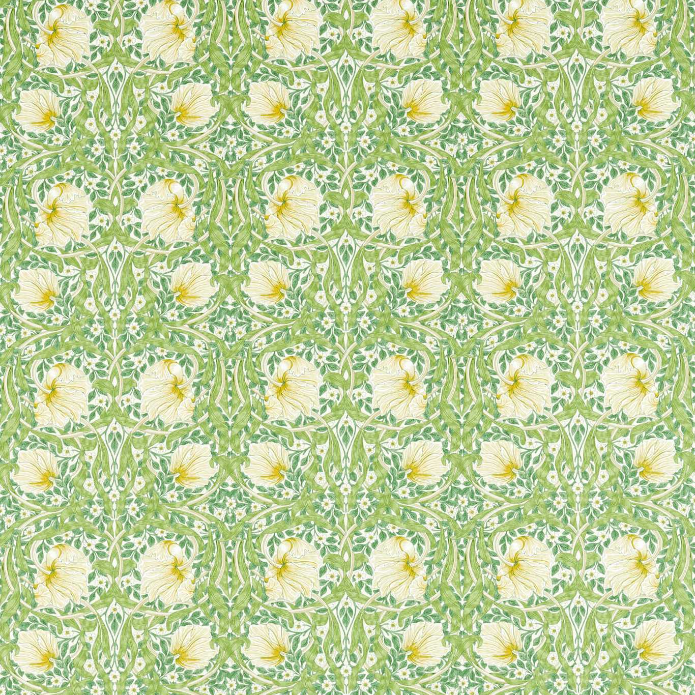 MORRIS & CO Pimpernel Fabric Leaves , Trees Weld, Leaf Green - MSIM226898