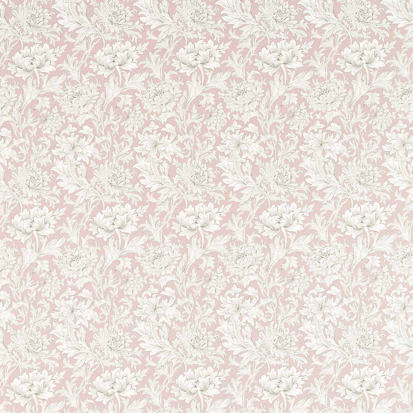 MORRIS & CO Chrysanthemum Toile Fabric Contemporary, Floral Cochineal Pink - MSIM226910