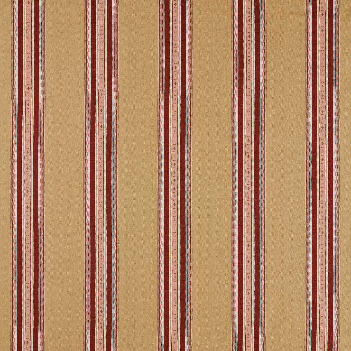 MORRIS & CO Pimlico Stripe Fabric Stripes Ochre,Crimson - MSTR237691