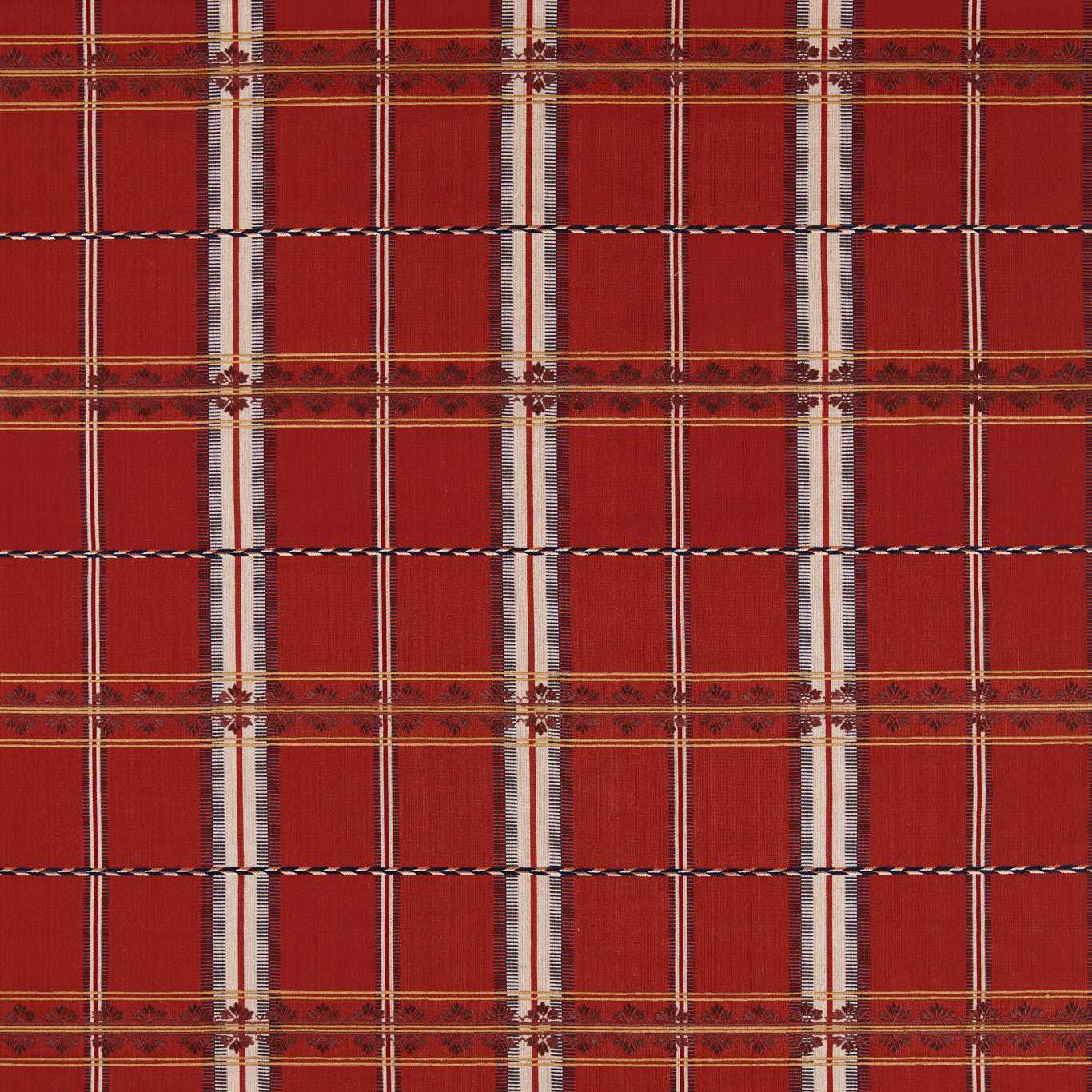 MORRIS & CO Hanover Check Fabric Checks Madder - MSTR237695