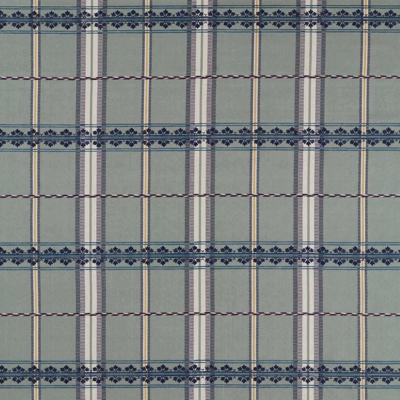 MORRIS & CO Hanover Check Fabric Checks Teal,Indigo - MSTR237698