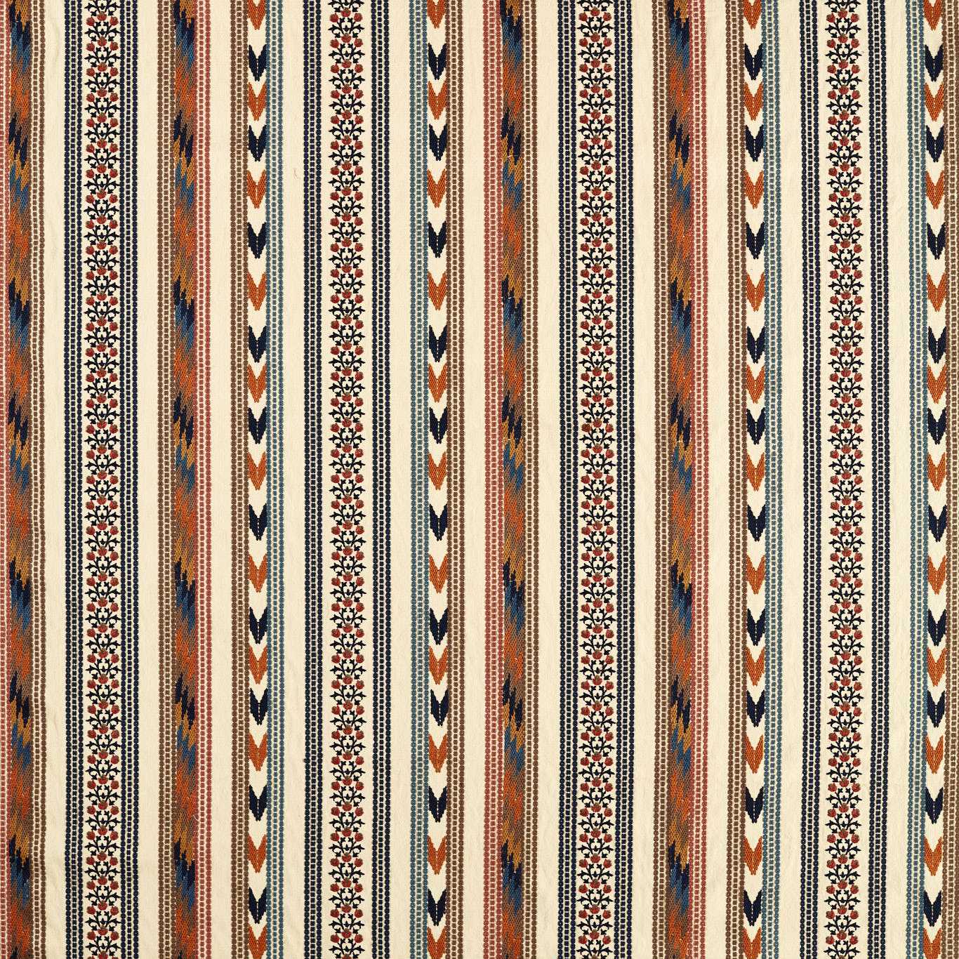 MORRIS & CO Bloomsbury Stripe Fabric Stripes Russet,Indigo - MSTR237702