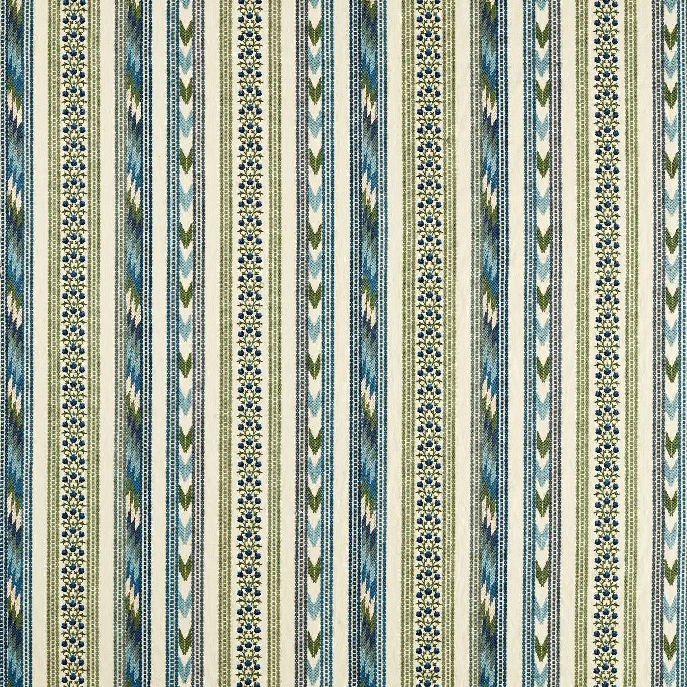 MORRIS & CO Bloomsbury Stripe Fabric Stripes Woad,Thyme - MSTR237704