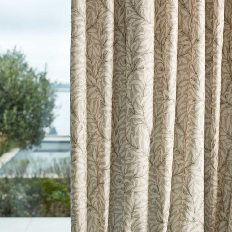 Morris & Co. Pure Willow Boughs wide width fabric MSWW227280 in Stone — printed cotton & lyocell textile for designer curtains, shades, decorative pillows & soft furnishings.
