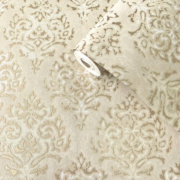 Galerie Wallcoverings Lustre Modern Damask Galerie Wallcoverings Gold - MT2009