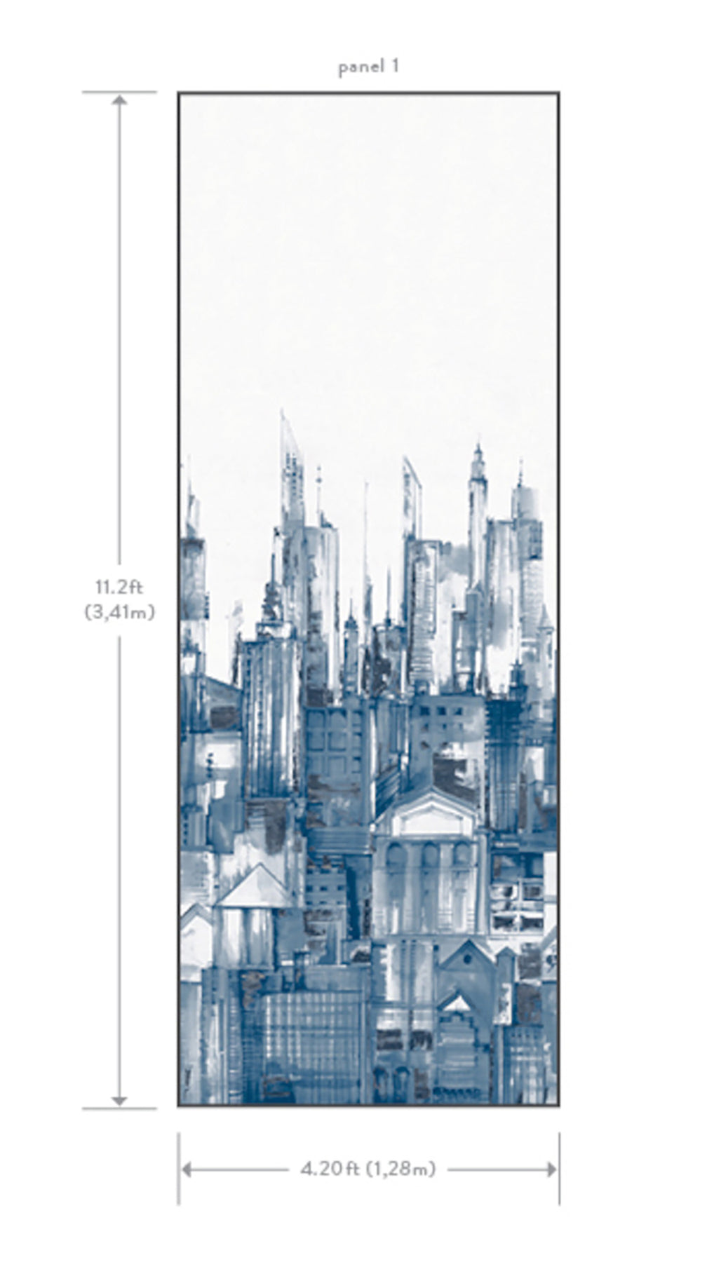 York Wallcoverings Classics Cityscape Blue Wall Mural Blues - MU0275M