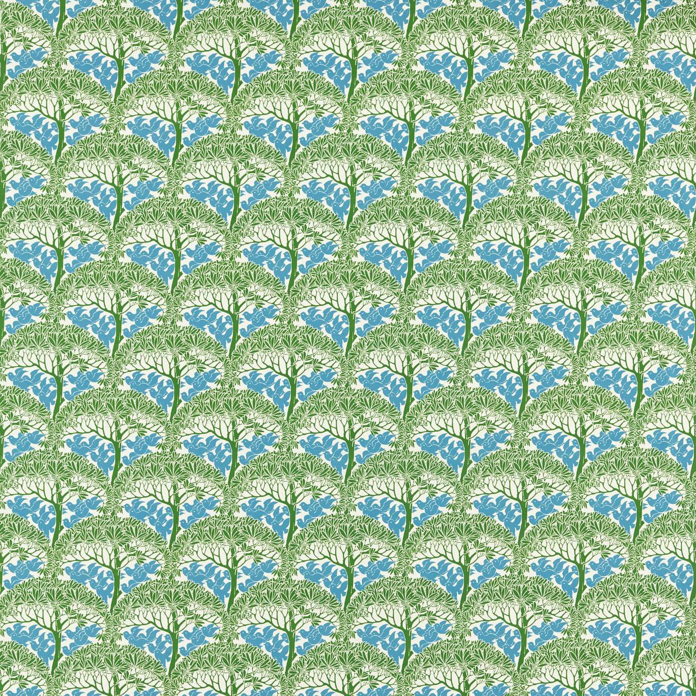 MORRIS & CO The Savaric Fabric Leaves , Trees Garden Green - MVOF227218