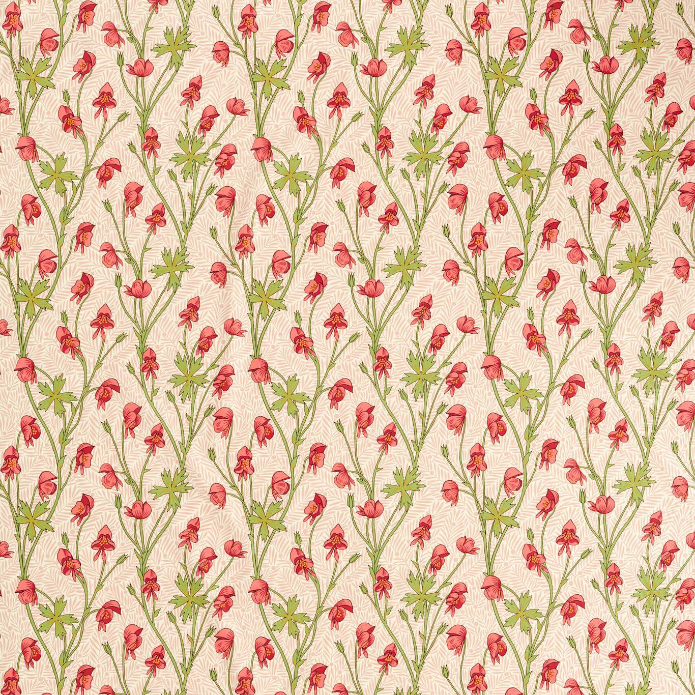MORRIS & CO Monkshood Fabric Contemporary, Floral Rhubarb - MVOF227220