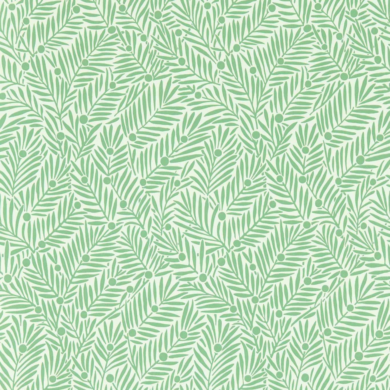 MORRIS & CO Yew & Aril Wallpaper Leaves , Trees Spearmint Surflex-Printed Wallpaper - MVOW217346