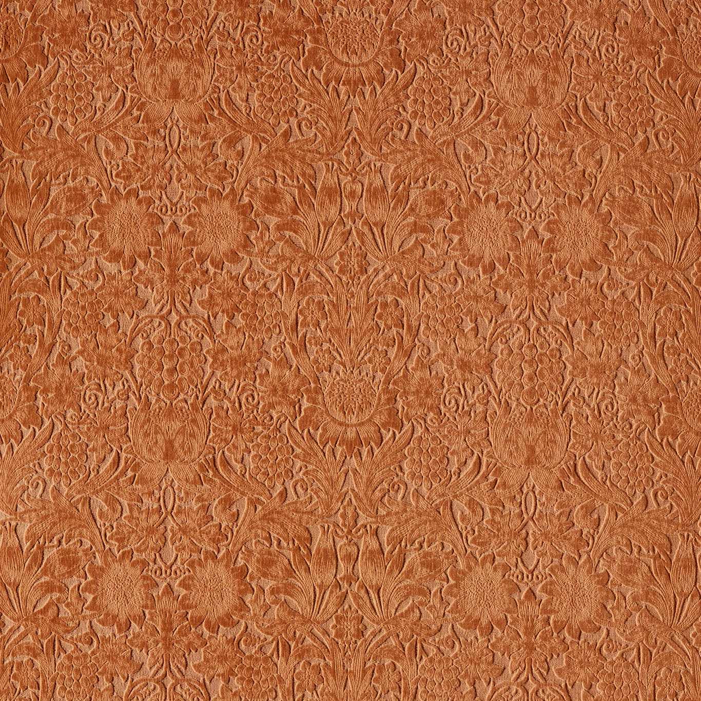 MORRIS & CO Sunflower Caffoy Velvet Fabric Contemporary, Floral Redhouse - MWAR237281