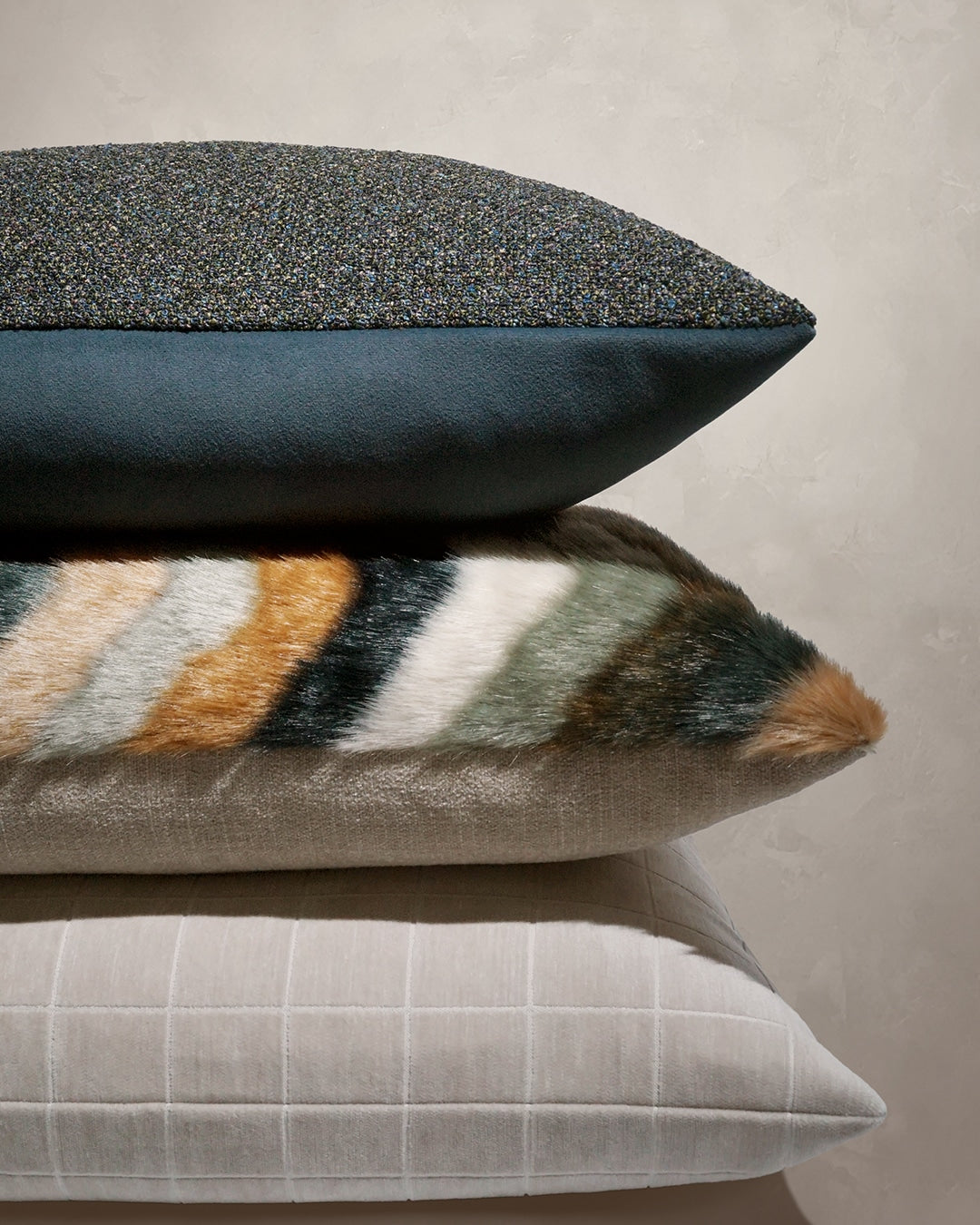 D.V. KAP HOME 24" x 24" Furdi Pillow Faux Fur, Chevron, Transitional, Modern - 4307-2424